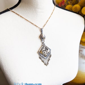 Extraordinary Machine Pendant Ox Sterling Silver Square Bead Fringe 2 ...