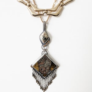 Extraordinary Machine Pendant Ox Sterling Silver Square Bead Fringe 2 ...