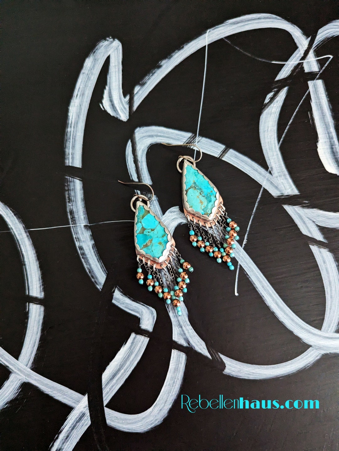Mohave Magic Earrings Mohave Copper Turquoise With Howlite and Copper ...