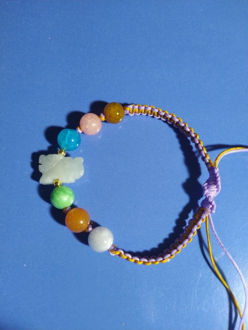 2024 Zodiac Dragon Jade Bracelet. Feng Shui Dragon Bracelet. Multi