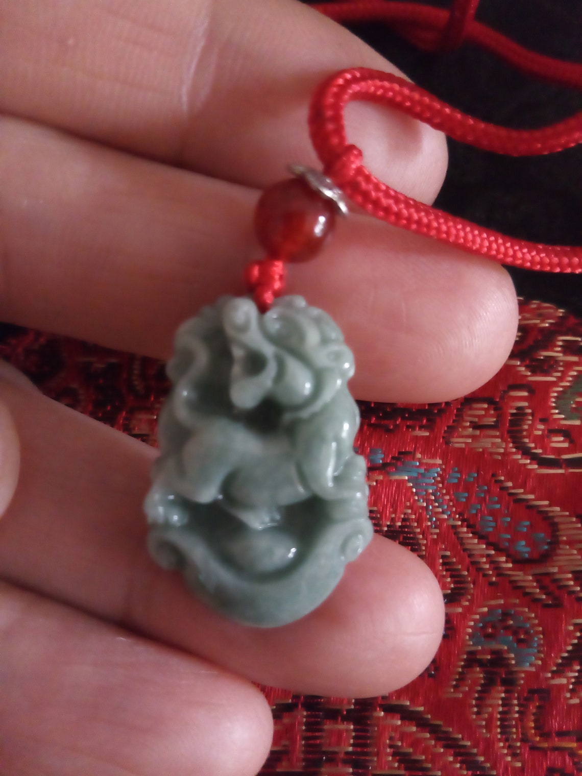 100 Jade zodiac Tiger pendant. Hand carved Jade pendant. 2022 Etsy