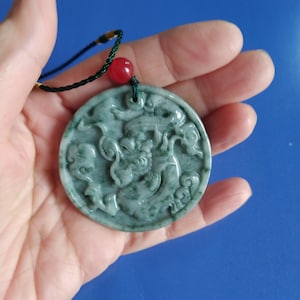 Certificate 2024 Zodiac Dragon Green Jade pendant. Original color and high quality. Zodiac Jade Dragon pendant. Good luck gift for everyone.