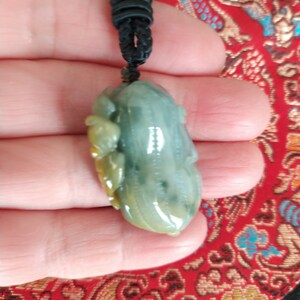 Certificate Jade BAT  peanut pendant. Original color and high quality. Hand carved beautiful Jade pendant. Good luck and longevity pendant.