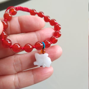 2023 Zodiac rabbit Red Jade Bracelet. Zodiac Jade Bracelet. Red Jade Bracelet. Happiness and good luck bracelet for everyone.