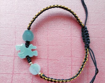 Zodiac Horse Jade Bracelet - Hand Carved Natural Jadeite