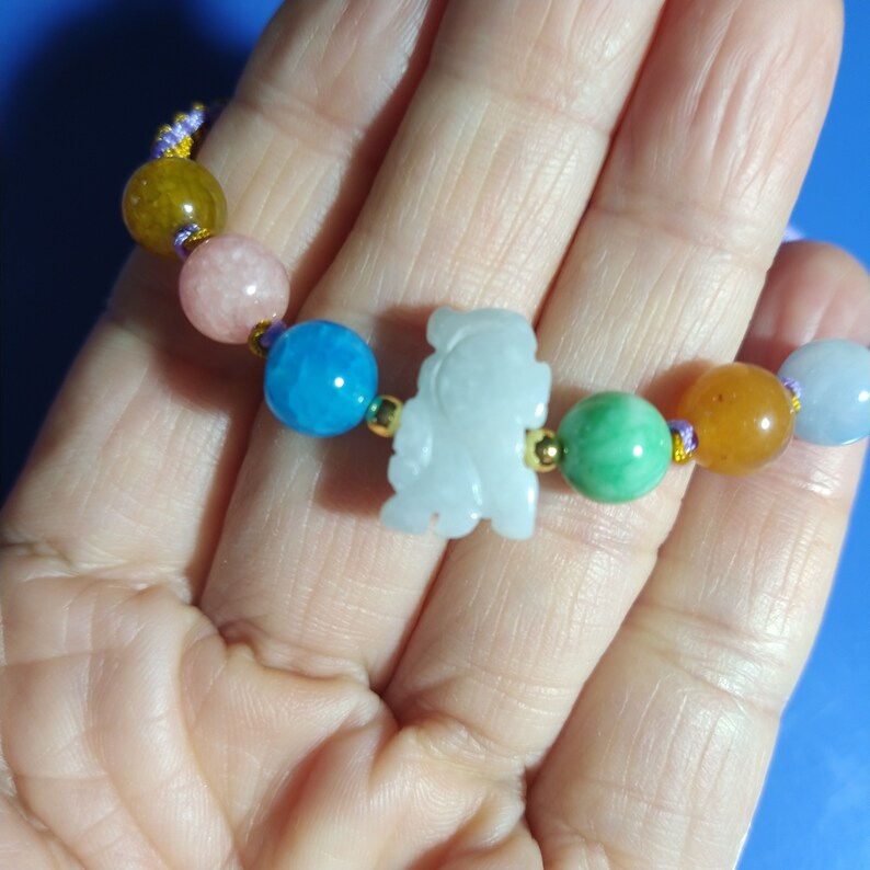 2024 Zodiac Dragon Jade Bracelet. Feng Shui Dragon Bracelet. Multi