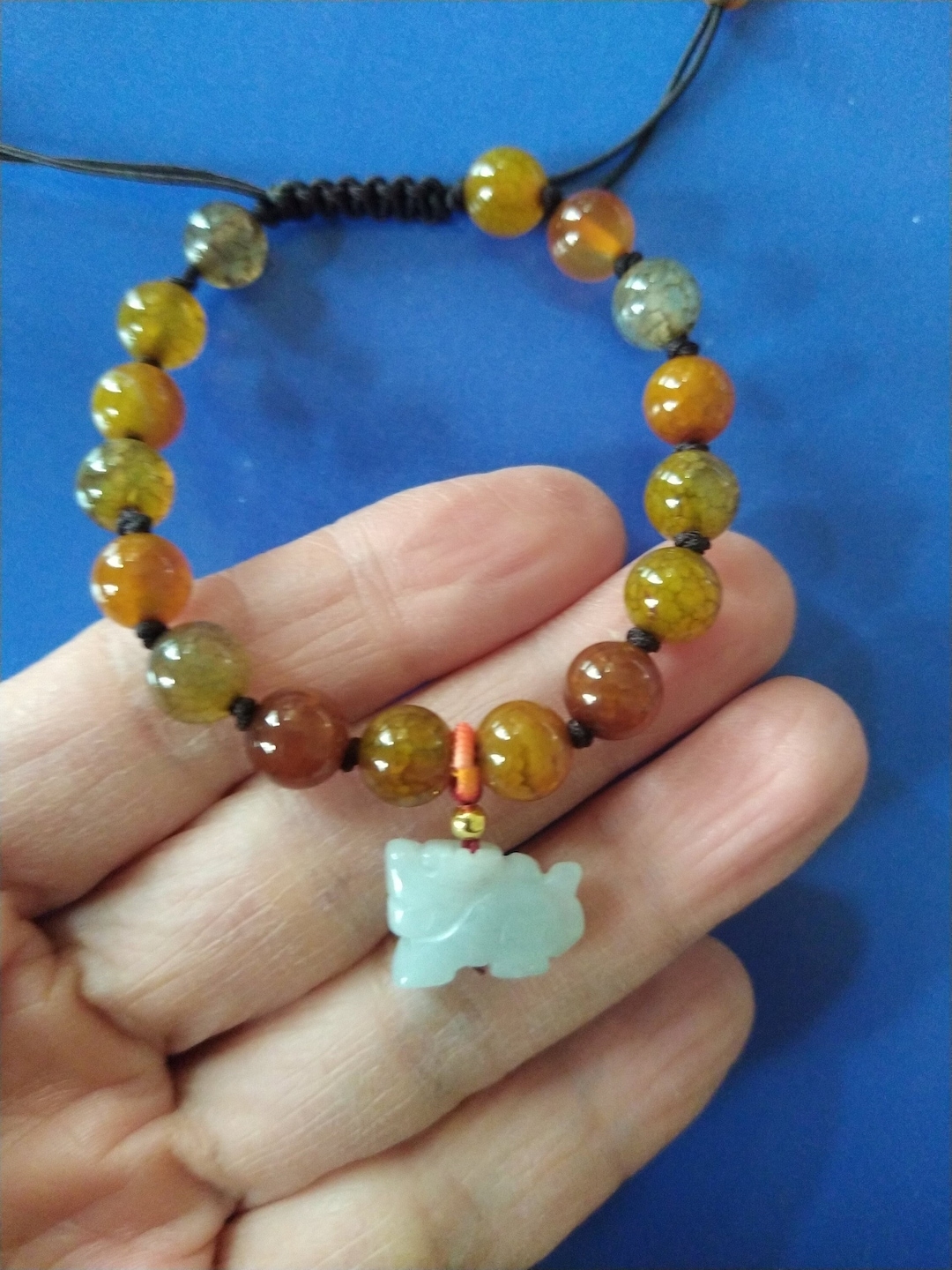 2024 Zodiac Dragon With Dragon Veins Agate Bracelet. Feng Shui Jade