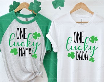 Bundle One Lucky Dada Mama DIGITAL SVG Cut File, St. Patrick's Day svg,  St. Patrick's, Saint Patrick's svg, Irish Shamrock Clover Lucky svg