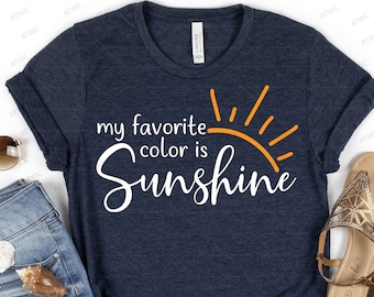 My Favorite Color Is Sunshine DIGITAL Svg Cut File, Beach Summer Vacation Quote svg, Beach Life Shirt Svg, Vacation Ocean Summer Cut Fil
