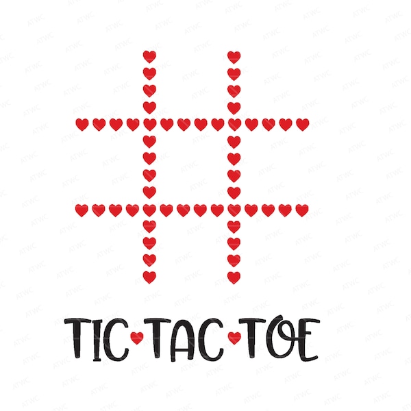 Tic Tac Toe Heart Bag Valentine's Day Party Favor DIGITAL SVG Cut File, Heart Tic Tac Toe Grid, Tic Tac Toe SVG, Board Game svg, Game svg
