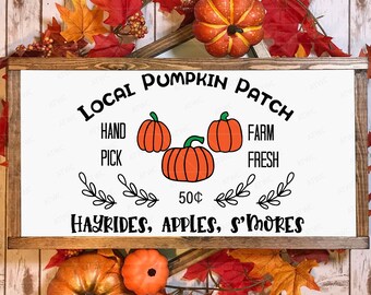 Fall Pumpkin Patch SVG Digital Cut File, Pumpkin svg, Fall Harvest Autumn svg, Thanksgiving svg, Farmhouse sign svg