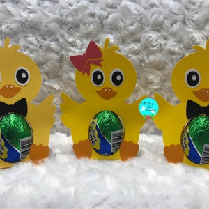 Easter Chick Egg Candy Holder DIGITAL svg Cut File, Easter Egg Candy Holder Party Favor svg, Boy Girl Baby Chick Candy Egg Holder svg