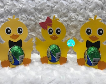 Easter Chick Egg Candy Holder DIGITAL svg Cut File, Easter Egg Candy Holder Party Favor svg, Boy Girl Baby Chick Candy Egg Holder svg