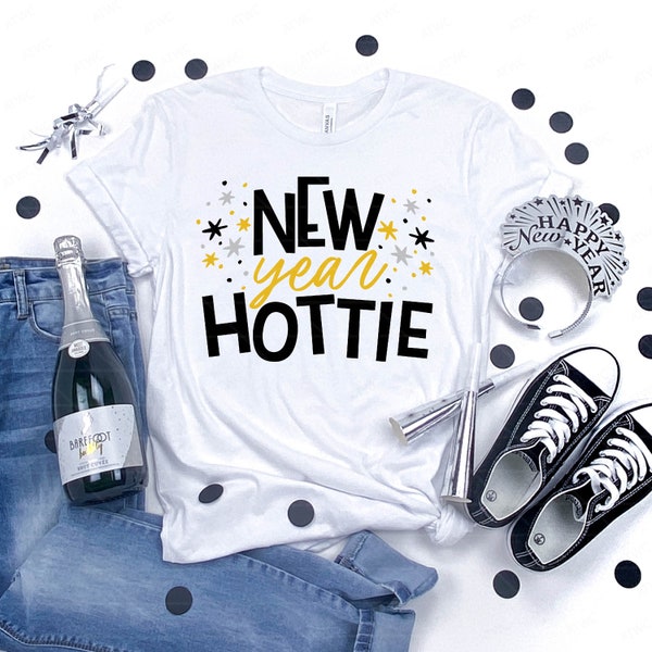 New Year Hottie Happy New Year DIGITAL svg Cut file, Happy New Year Shirt svg, Hello 2023 svg 2023 svg Ring in the New Year Sign Decor svg,