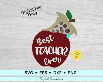 Teacher Apple Gift Card Holder DIGITAL SVG Cut File, Teacher Appreciation svg, School svg, Teacher svg, Teacher Gift svg, Teacher Gift Card