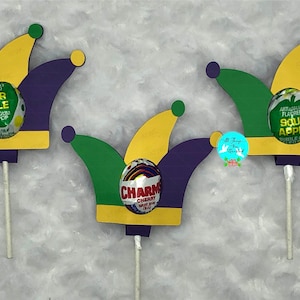 Mardi Gras Jester Hat Lollipop Holder Template DIGITAL svg Cut File, Mardi Gras Party Favor svg, Mardi Gras svg, Jester Hat svg, Party Favor