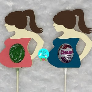Kobieta w ciąży z kucykiem Uchwyt na lizaki Szablon CYFROWY SVG Plik do cięcia, Mama w ciąży Kobieta w ciąży Kobieta w ciąży Baby Shower Favor SVG