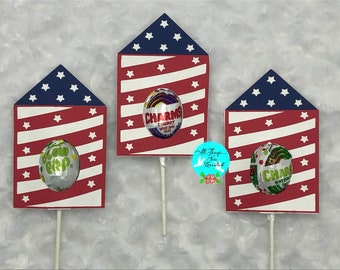 Fireworks Firecracker 4th of July DIGITAL Lollipop Holder Template svg Cut File, Lollipop Holder, July 4th Patriotic Lollipop Sucker Holder