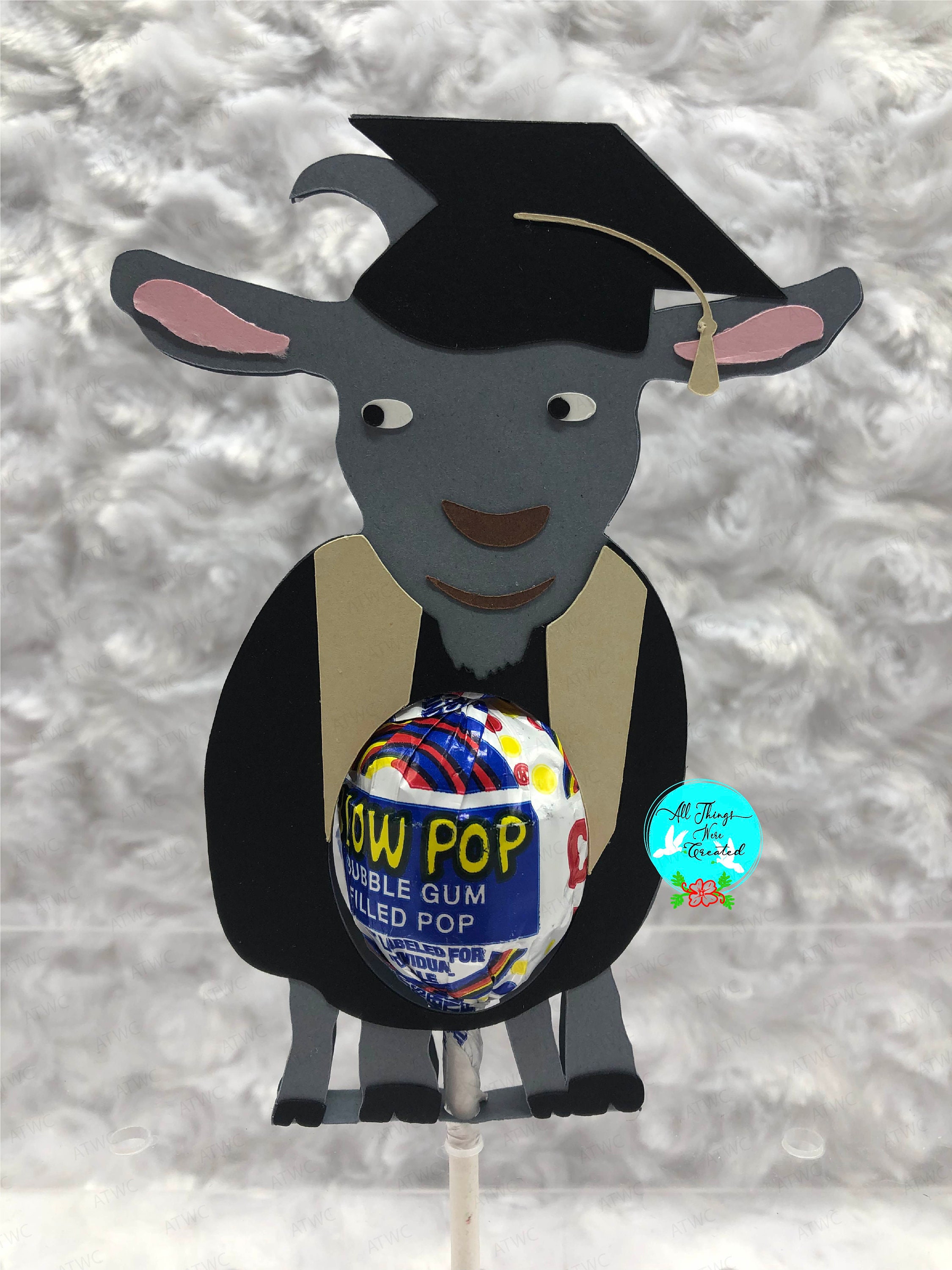 Graduation Goat Graduation Goat Lollipop Template Holder DIGITAL Svg Cut File ...