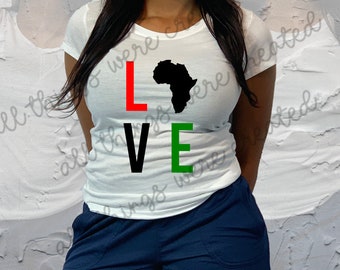 LOVE Africa SVG,  African Continent svg, Africa Cut File, Black Woman svg, png, jpg