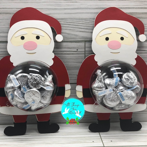 Christmas Santa Candy Dome SVG with Opening Mechanism DIGITAL svg Cut File, Candy Dome Holder svg, Christmas Ornament Santa Stocking Stuffer