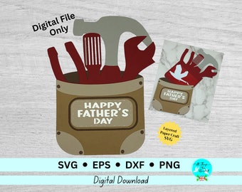 Father's Day Gift Card Tool Belt Holder DIGITAL SVG Cut File, Father's Day Tool Belt svg, DIY Gift Card Template svg Dad Gift Card Tools svg
