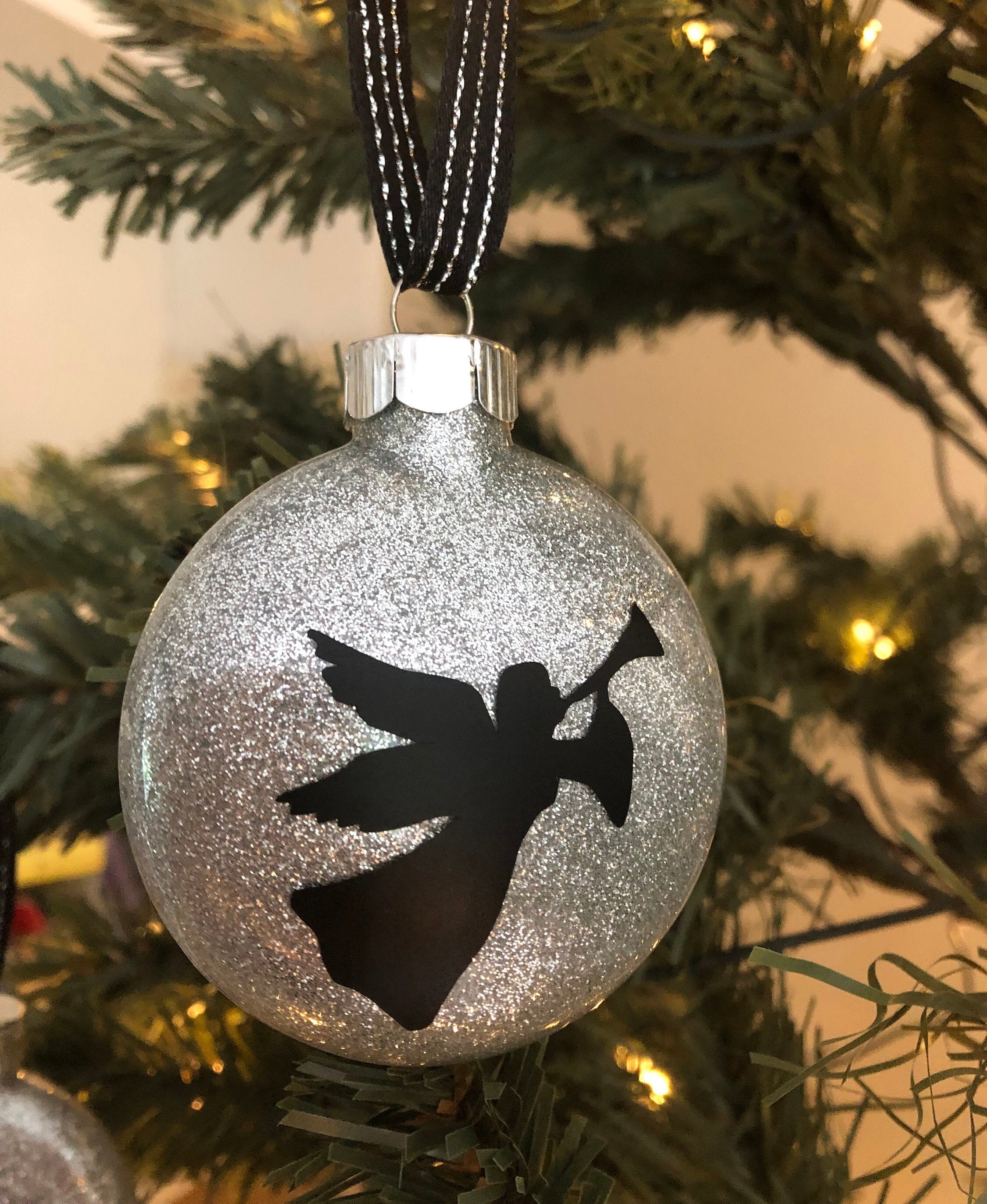 Nativity Scene Glass Ornaments Set of Six Glitter Nativity Etsy