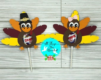 Thanksgiving Turkey Lollipop Holder Boy Girl DIGITAL svg Cut File, Turkey Lollipop Holder svg, Lollipop Holder svg, Kid Thanksgiving svg