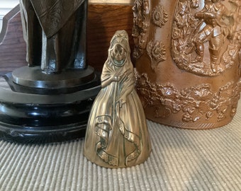 Vintage 1950’s Victorian Lady Brass Bell. Vintage Gifts. Vintage Home Decor. Brass Ornaments