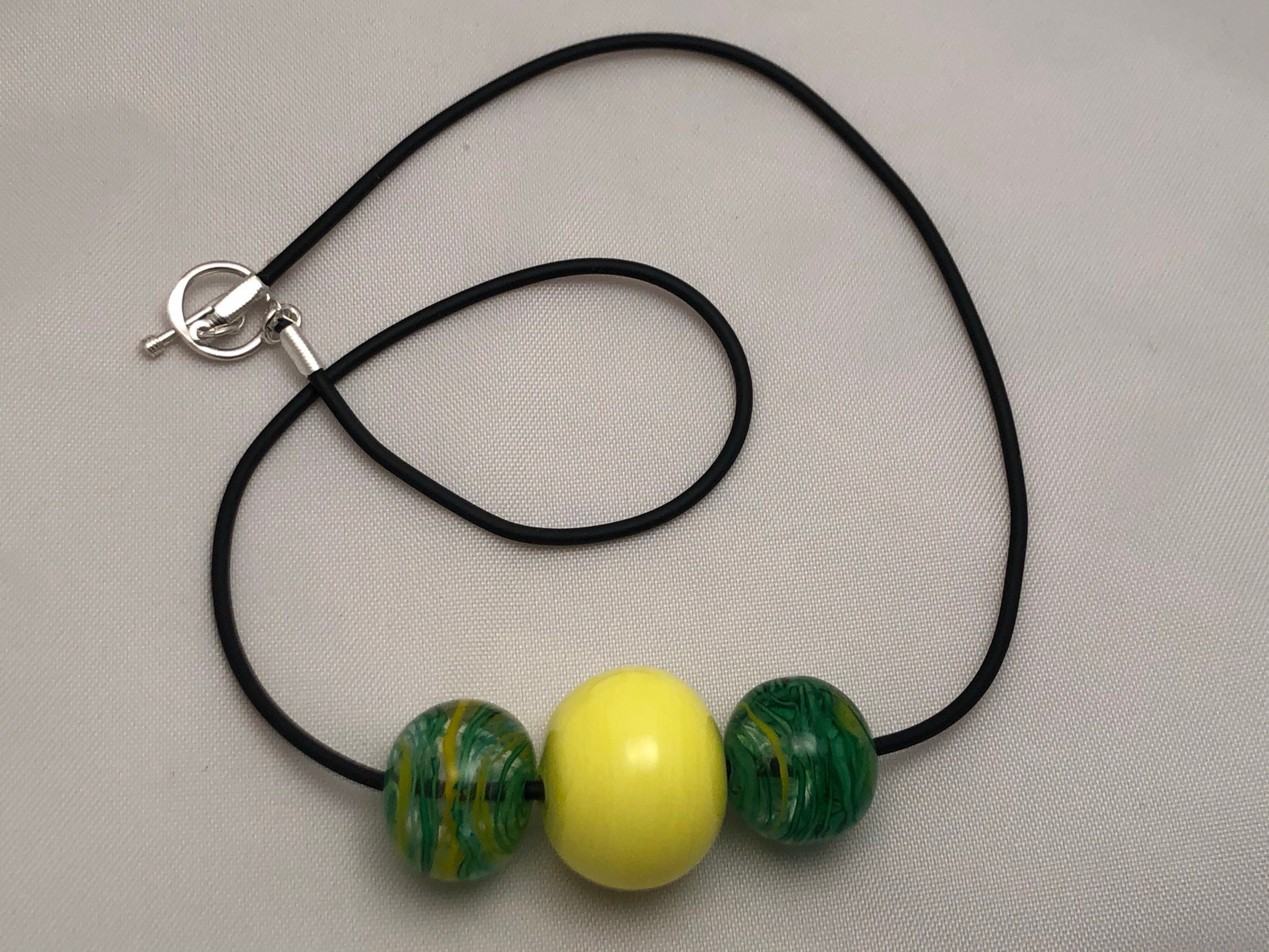 2 Sunflower Lampwork Beads Black/Yellow 18 mm Embellish/Crafts/Jewellery Making 