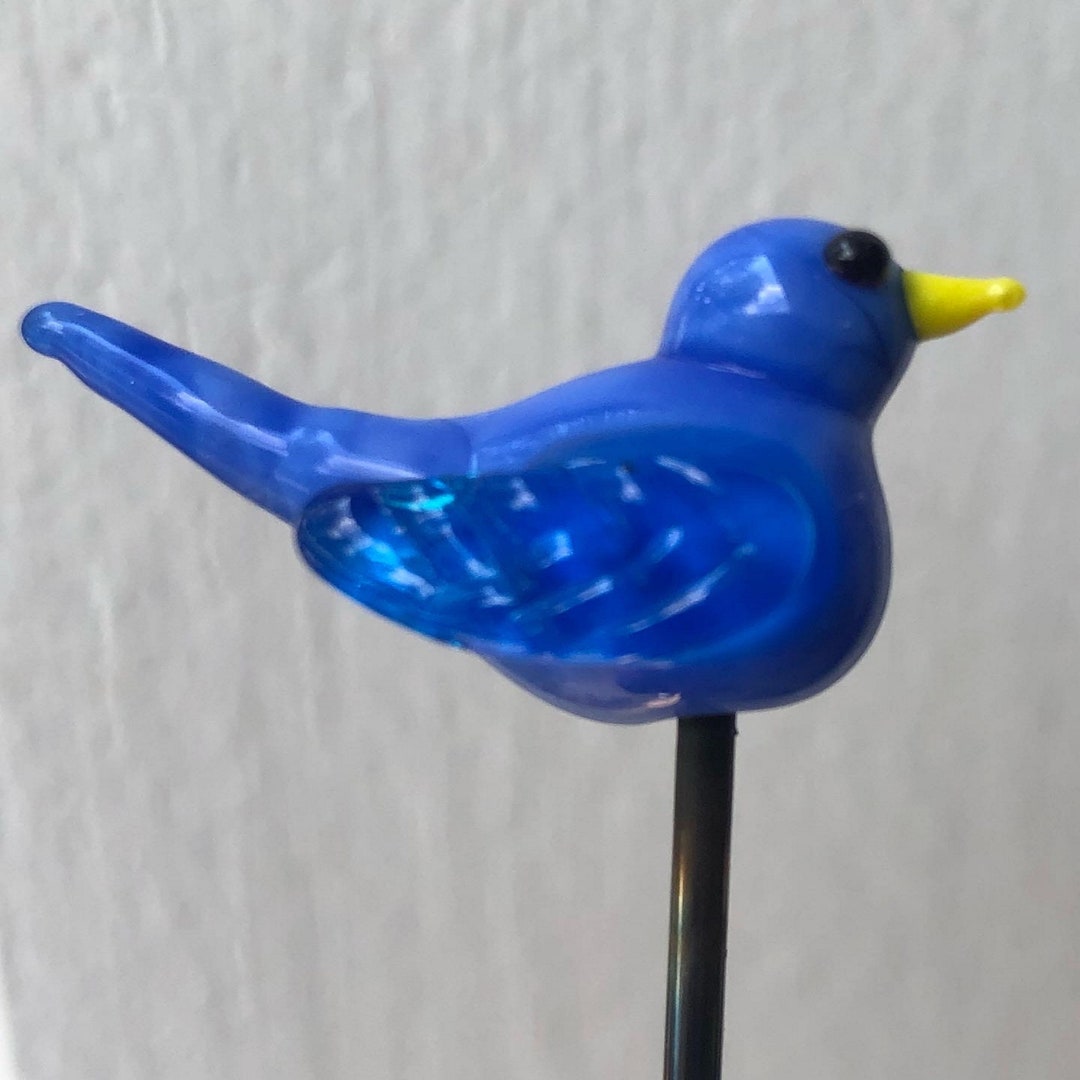 Bird Plant Stakes Handcrafted Glass Stake 910 L Etsy