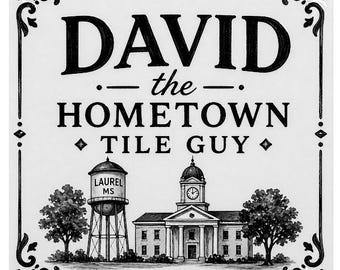 David the Hometown Tile Guy Laurel MS Black Tile Trivet – Handmade Ceramic Tile with Cork Back Signed by David