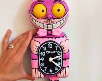 Cheshire Cat Kit-Cat Klock© Custom Clock - Original Art Custom Painted Alice in Wonderland x Gabbie - One of a kind!