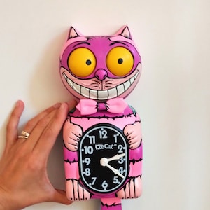 Cheshire Cat Kit-Cat Klock© Custom Clock - Original Art Custom Painted Alice in Wonderland x Gabbie - One of a kind!