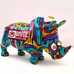 Rinoceronte Art Toy Marca original Marc Ecko Unltd Pintado - Etsy España
