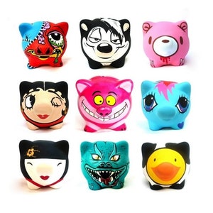Alcancias de Chanchitos Varios Diseños - Cute Pin Up Kawaii Rockero Infantil Terror Arte - Arte Original Personalizado Pintado - ¡Único!