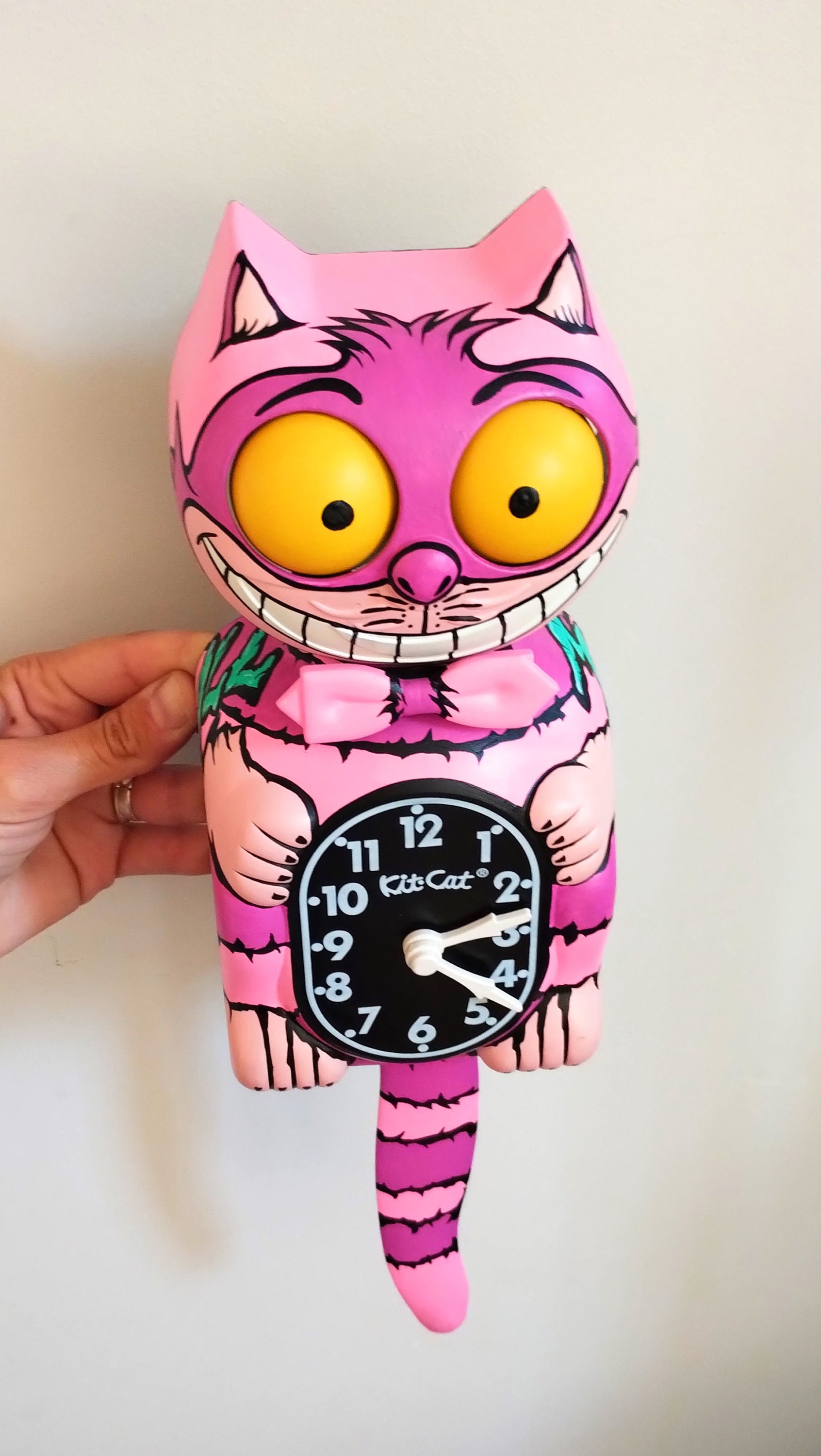 Pink Cheshire Cat Kit-cat Klock© Custom Clock - Original Art