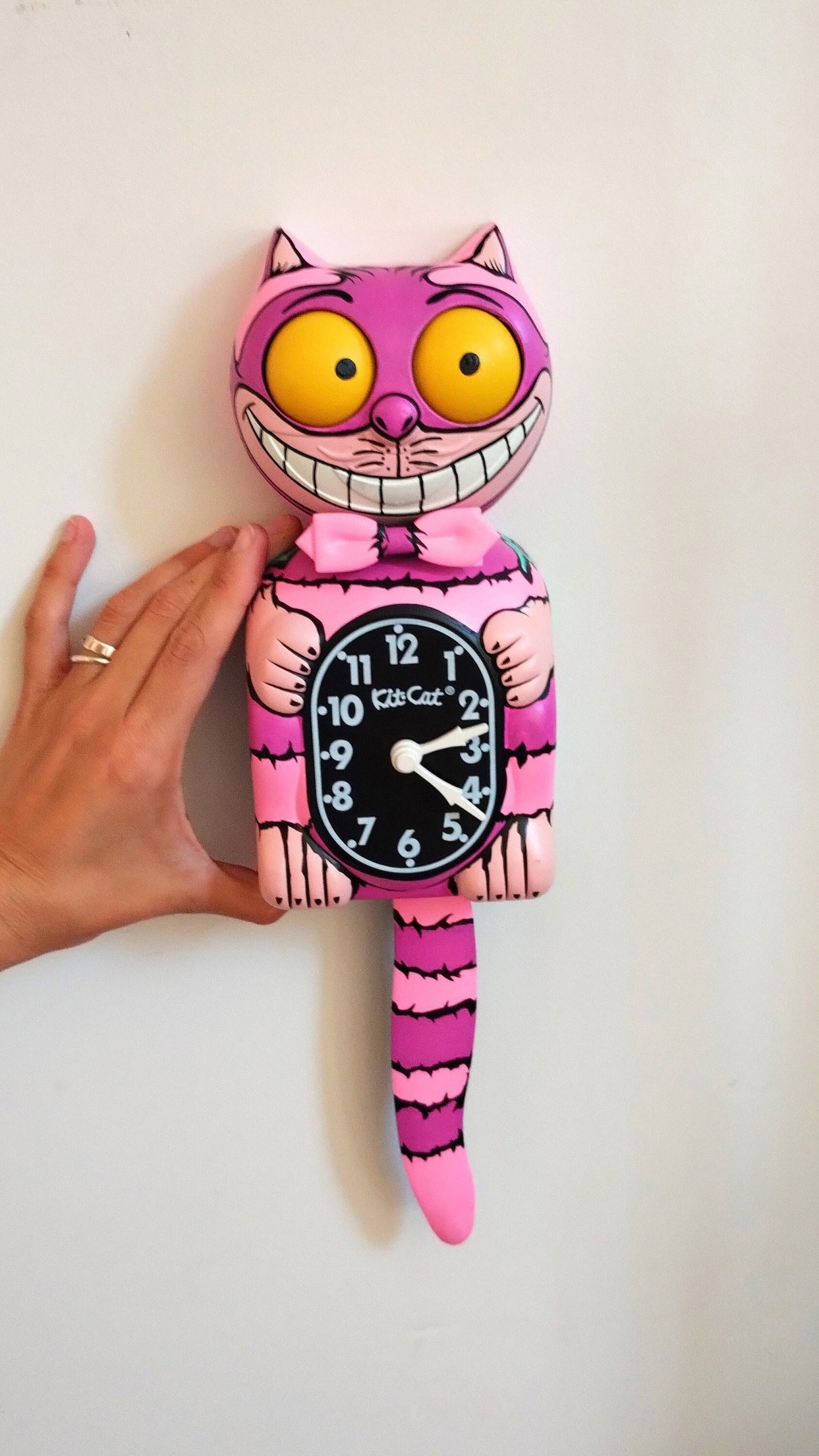 Pink Cheshire Cat Kit-Cat Klock© Custom Clock