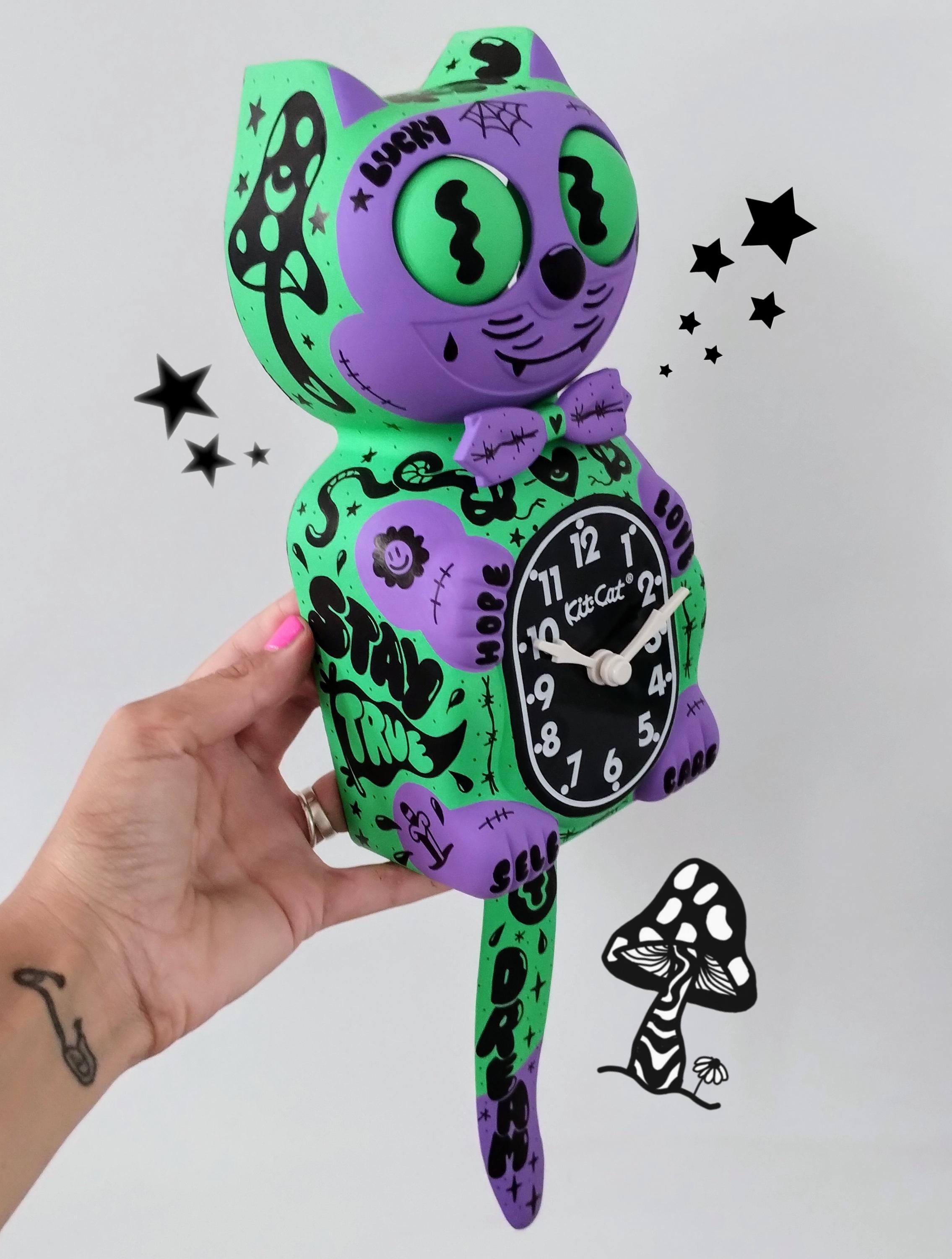 Trippy Pop Kit-cat Klock© Custom Clock - Fluorescent Colors Hype