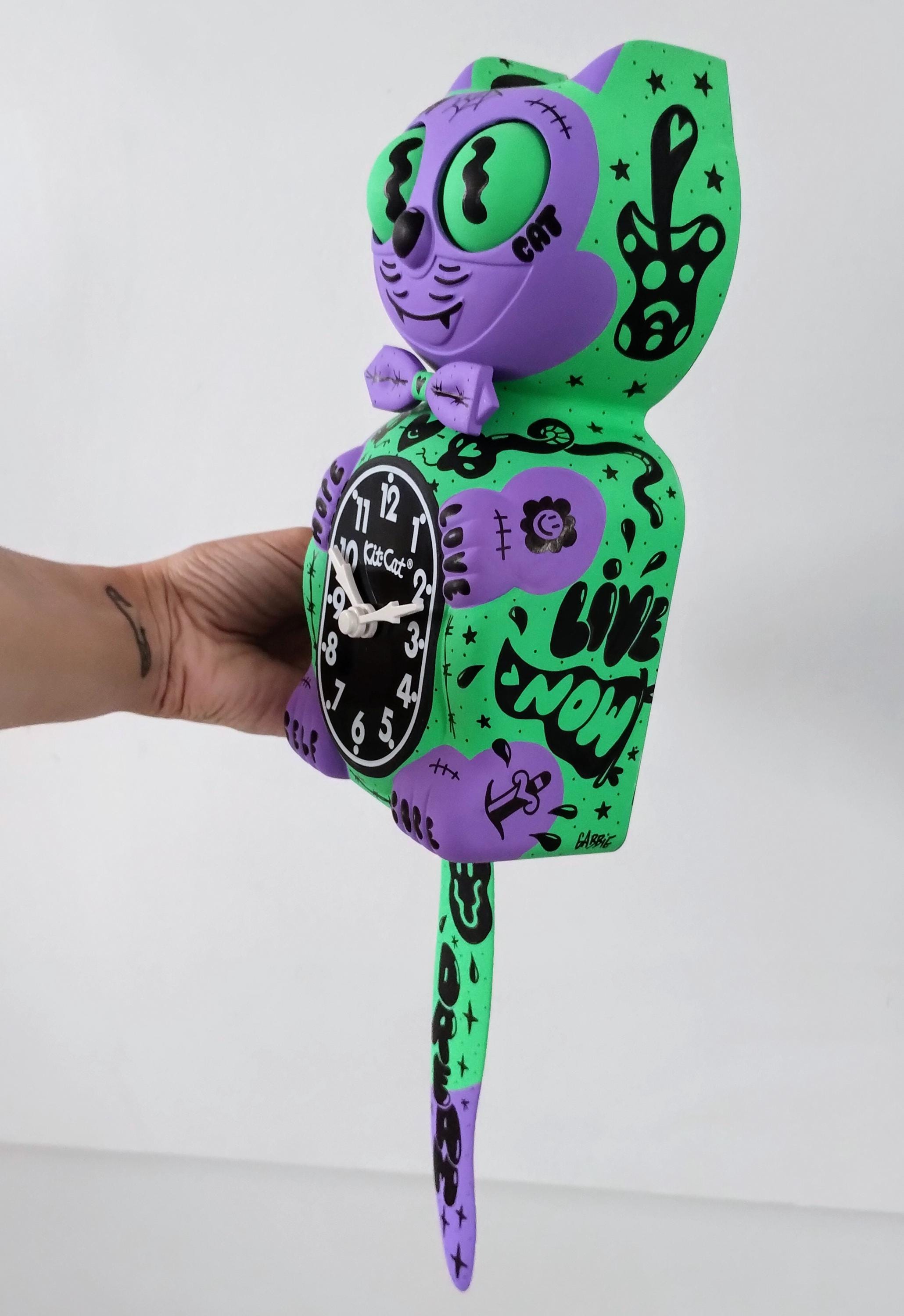 Trippy Pop Kit-cat Klock© Custom Clock - Fluorescent Colors