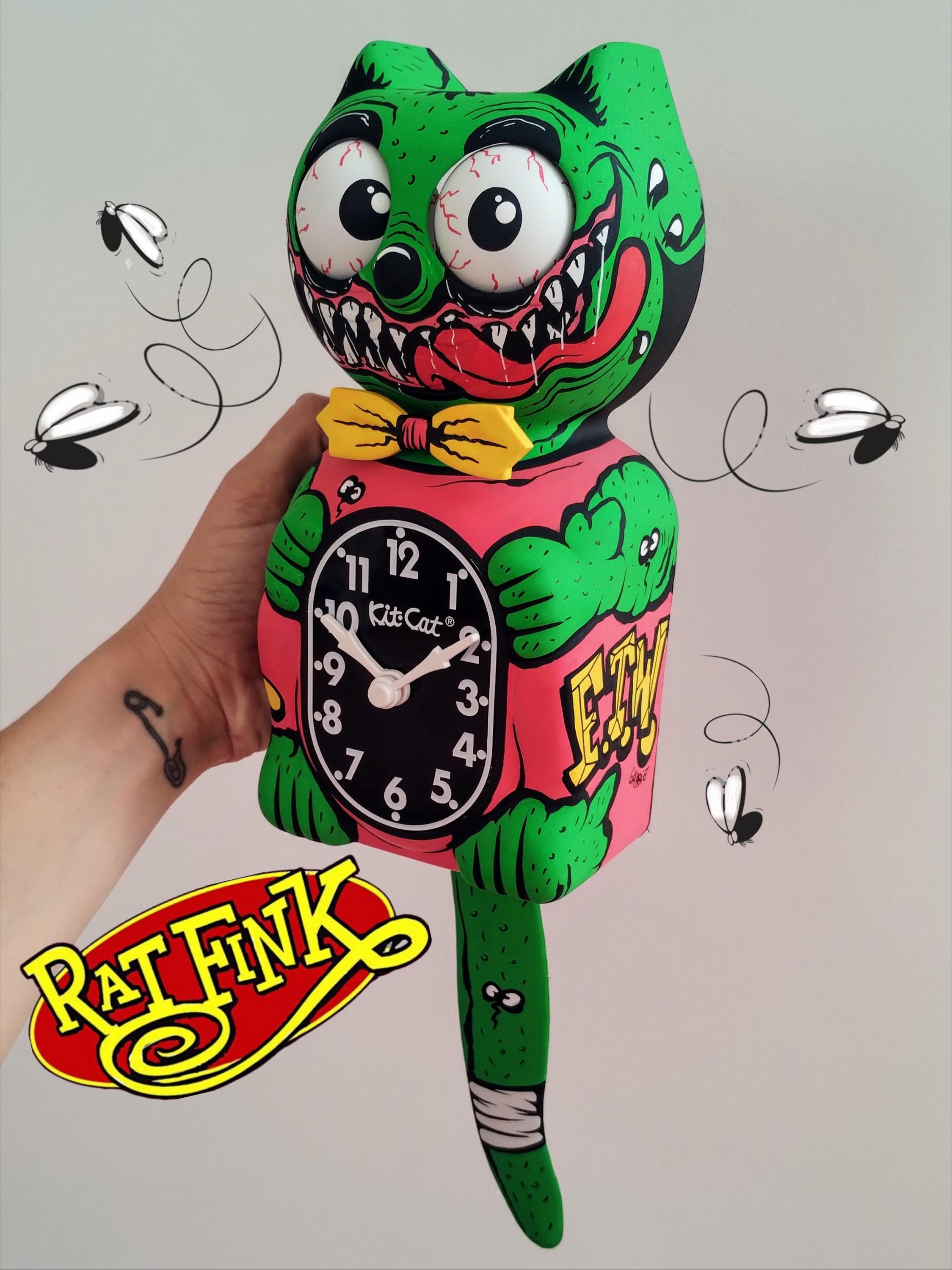 RF Rat Kit-cat Klock© Custom Clock - Original Art Custom Painted