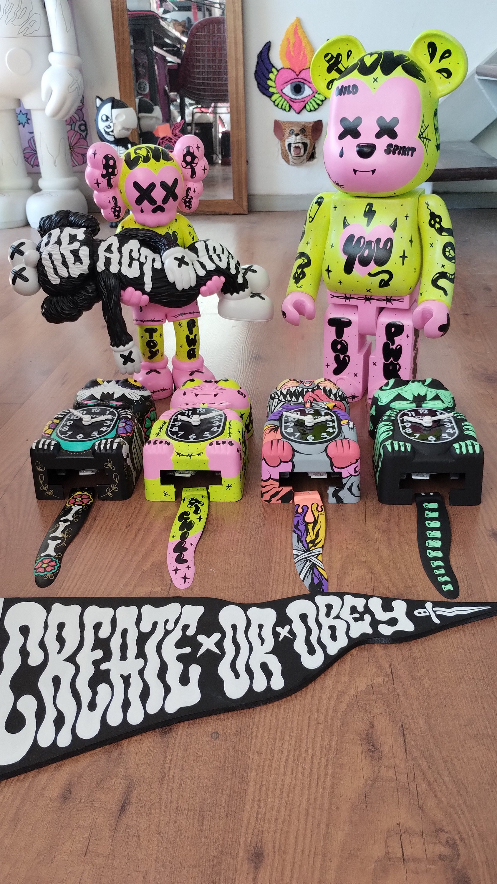 Custom Gone Art Toy Articulated - Neon Pop Colors Hype Tattoos