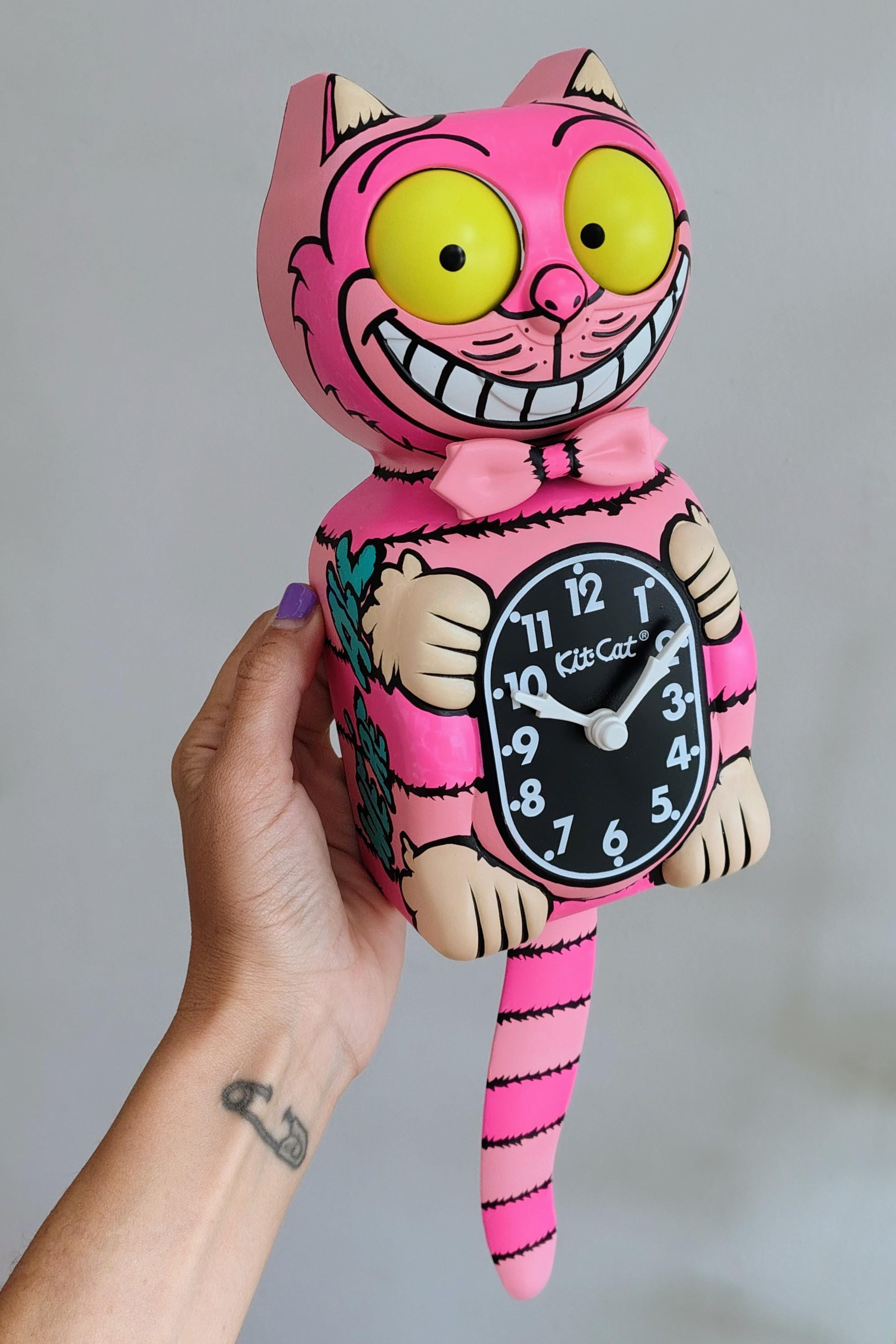 Pink Cheshire Cat Kit-cat Klock© Custom Clock - Original Art