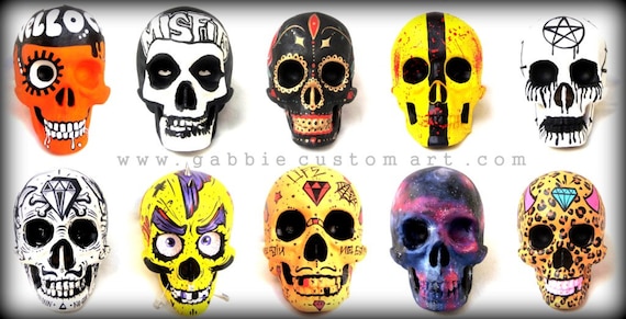 A Clockwork Orange Ceramic Skull Moloko Vellocet - Original Art 