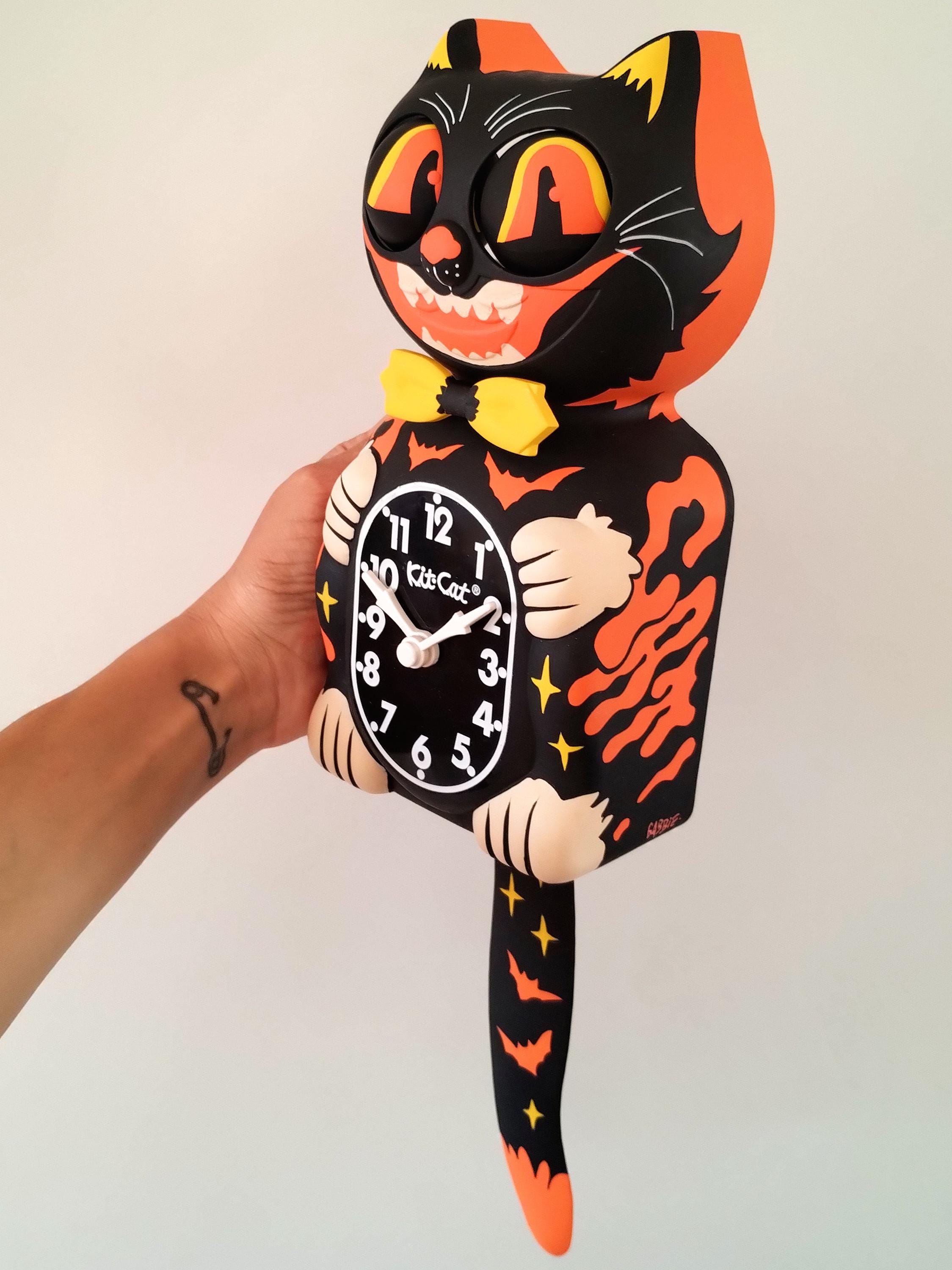 Spooky Cat Vintage Halloween Kit-cat Klock© Custom Clock