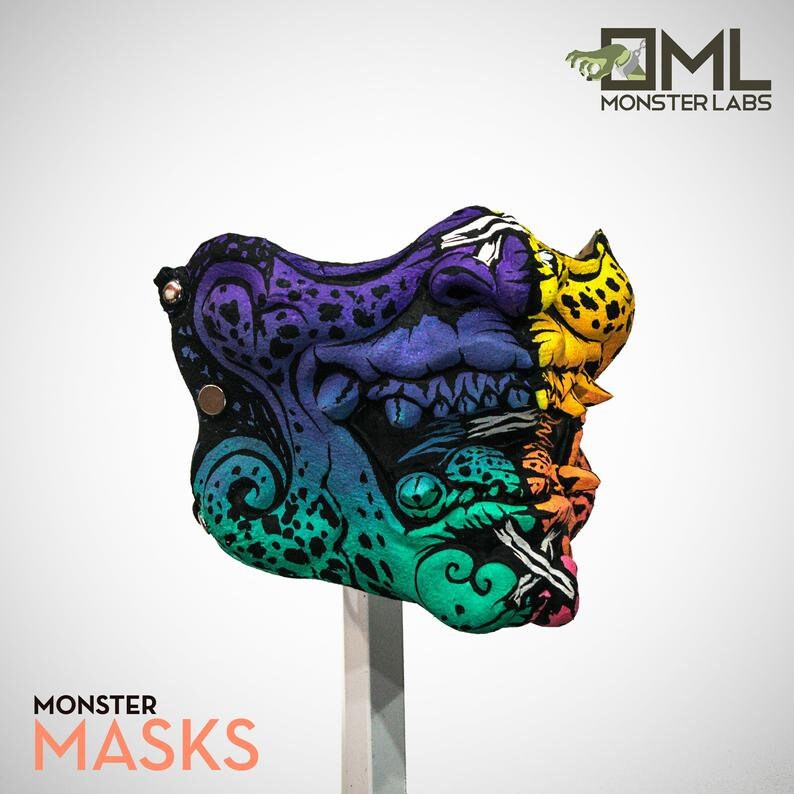 Máscara facial de látex personalizada Samurai Japones Etsy