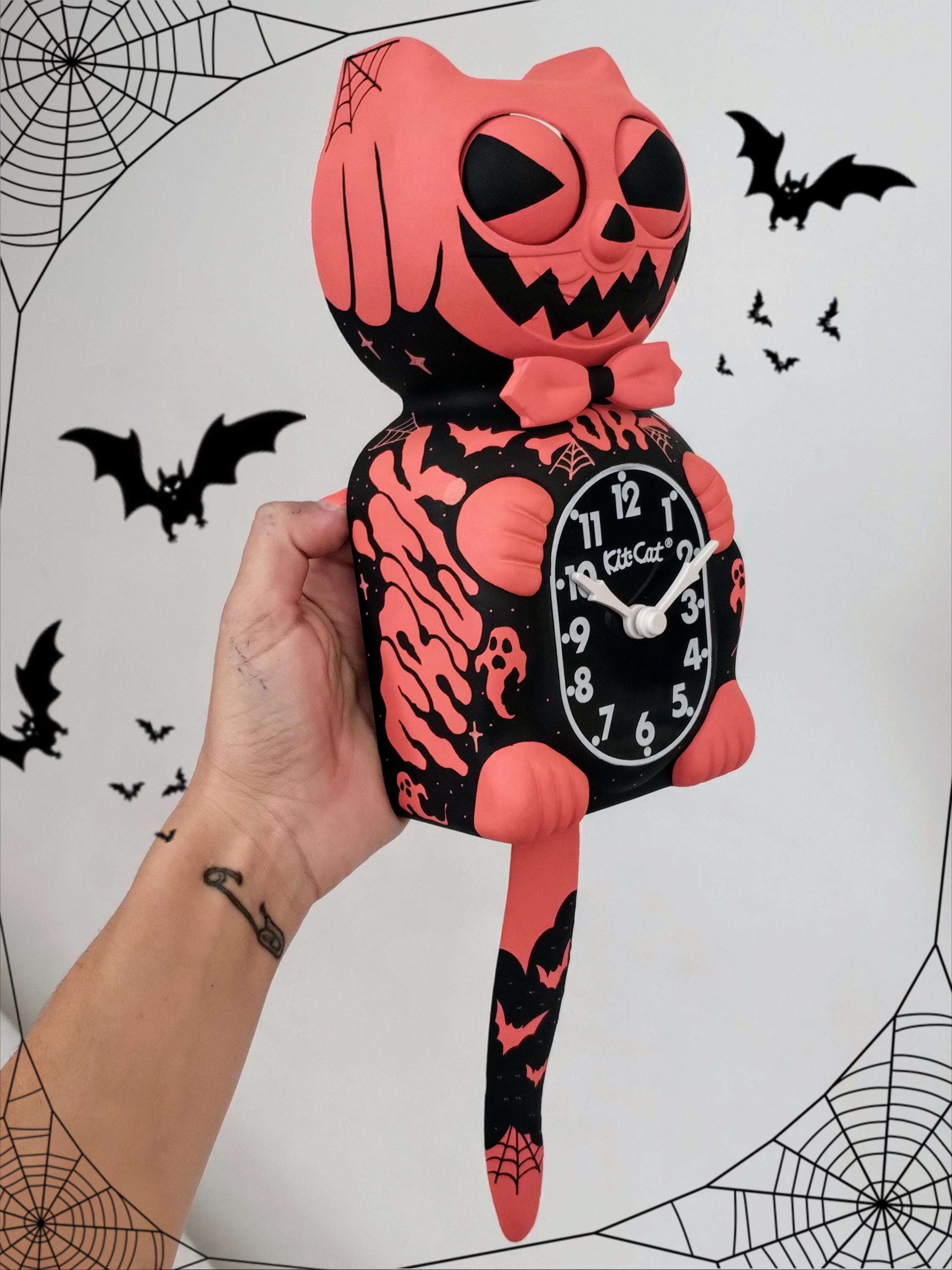 Halloween Orange Kit-cat Klock© Custom Clock - Original Art Custom