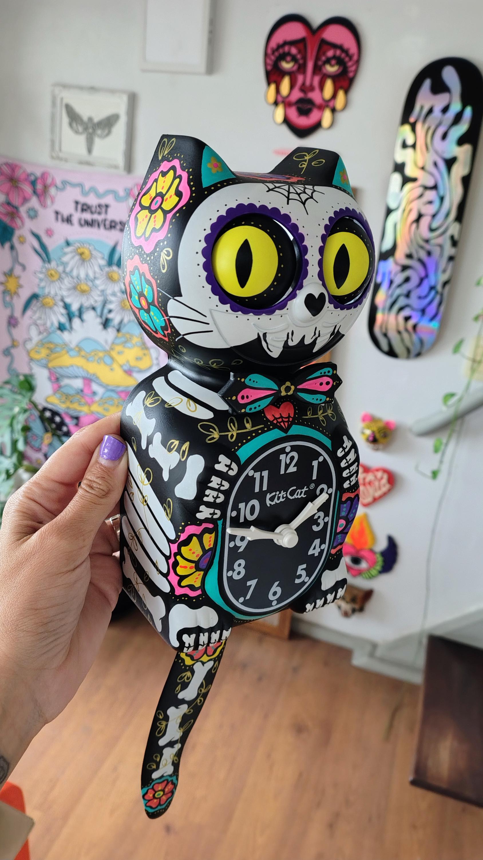 Day of the Dead Mexican Sugar Skull Kit-cat Klock Custom Clock