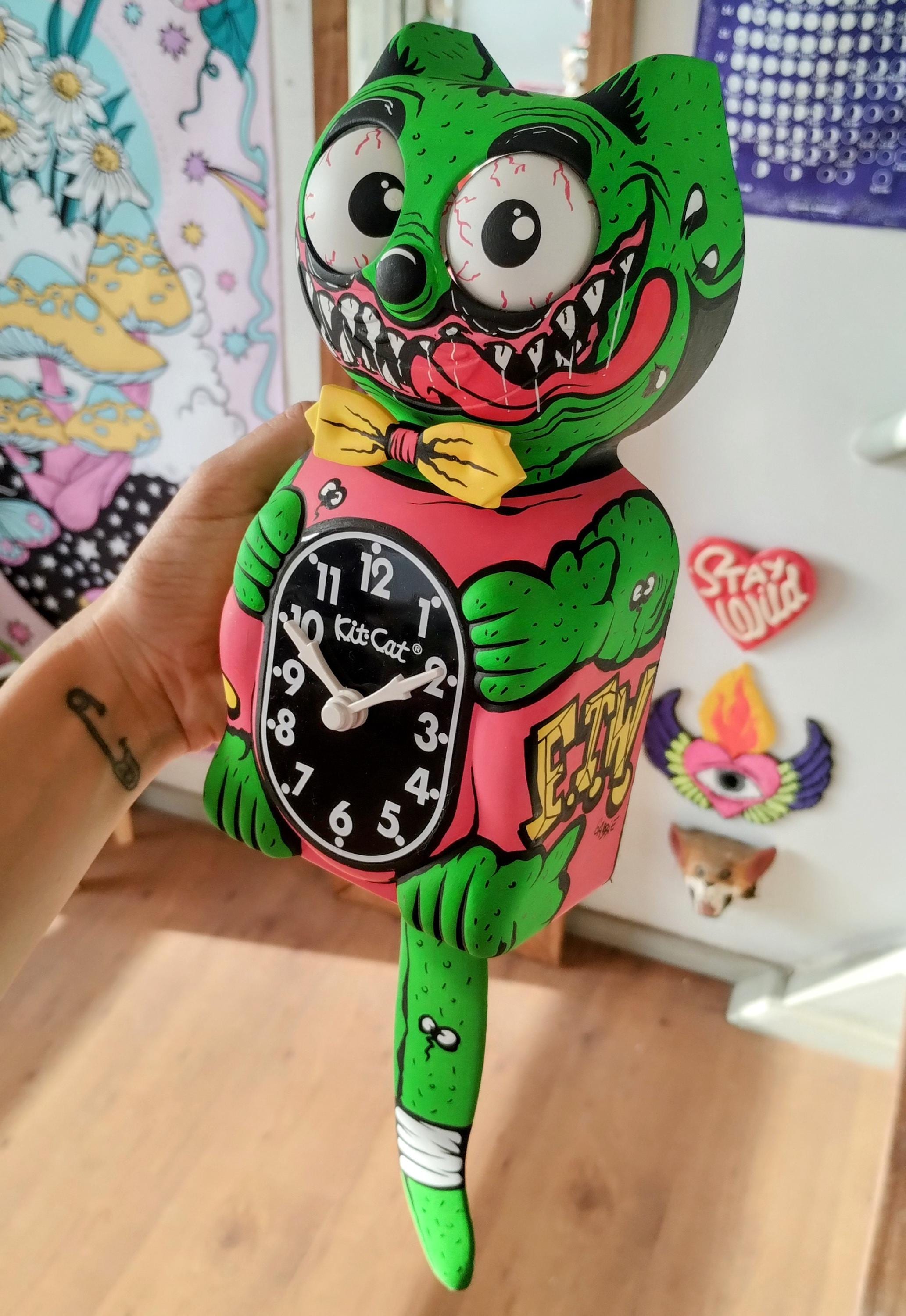 RF Rat Kit-cat Klock© Custom Clock - Original Art Custom Painted