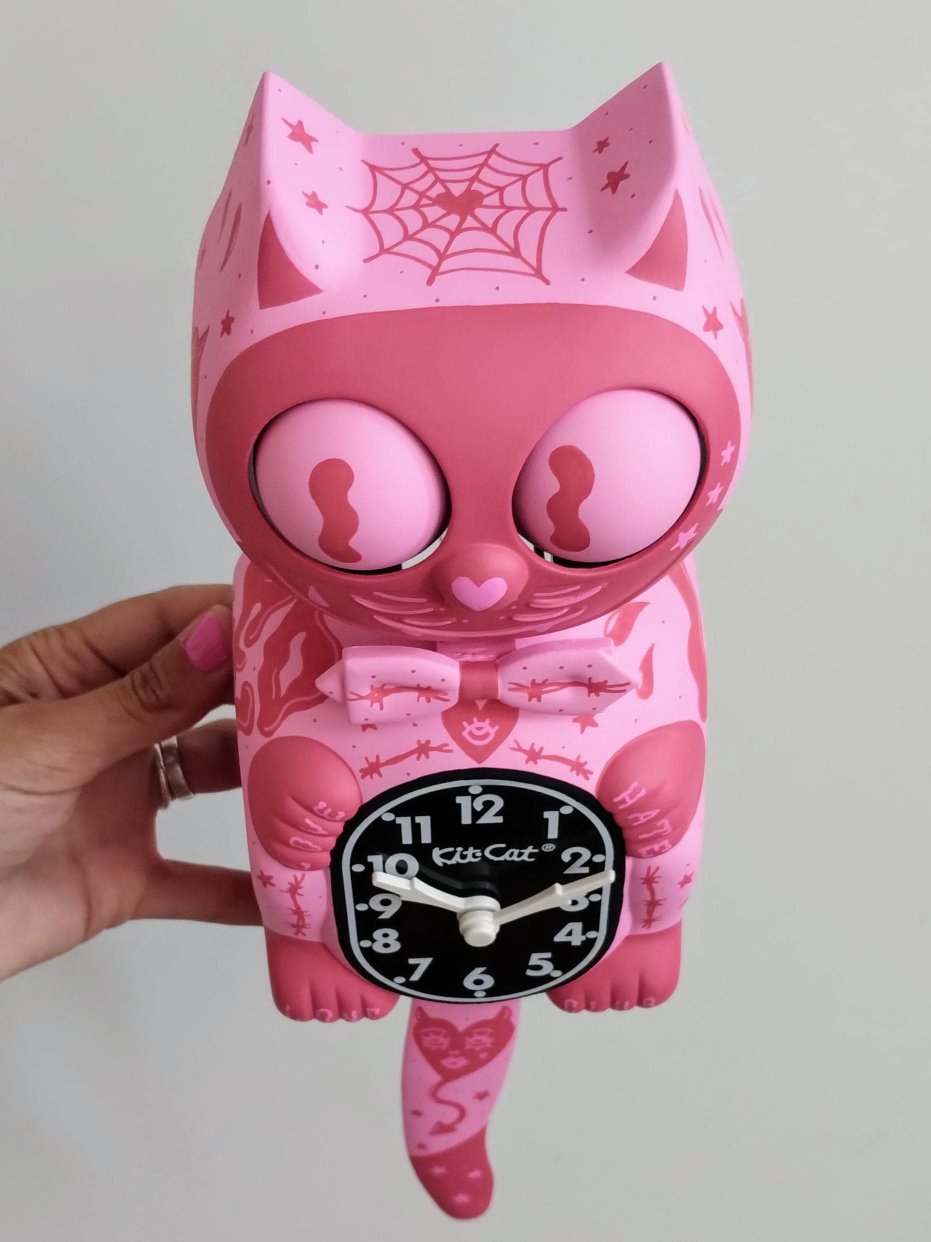 Wicked Love Kit-cat Klock© Custom Clock - Cute Pink Devil Demon
